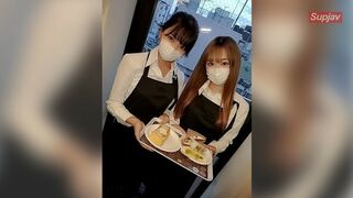 JAV – FC2-PPV-2450470 バイト仲間のカフェ店員・黒髪のあの子と巨乳のあの子と3P