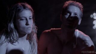Adriana Chechik and Seth Gamble taken by aliens